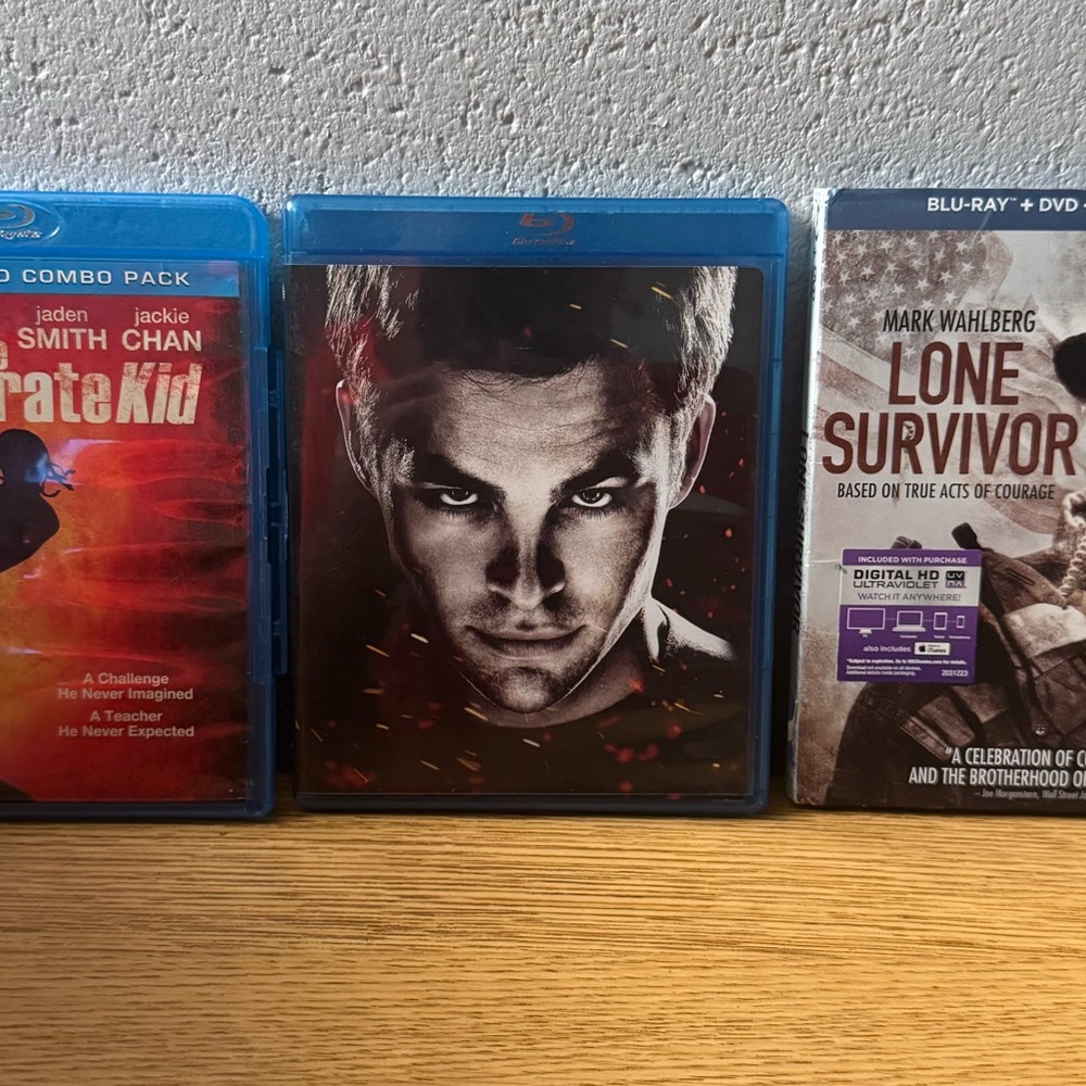 Blu-ray Movie Collection bundle-Karate Kid-Star Trek-Lone Survivor